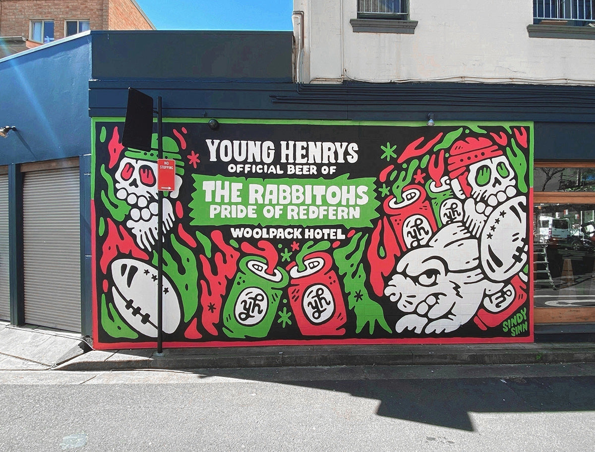 Young Henrys – Rabbitohs Mural Woolpack Hotel Redfern