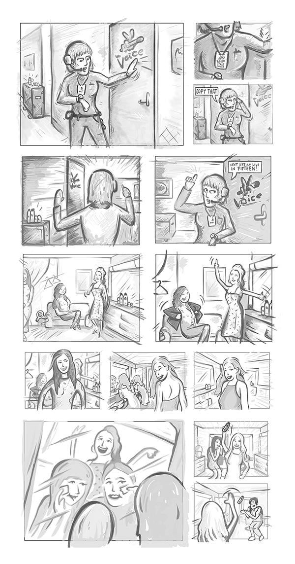 The Voice / Nivea: Storyboard Artwork