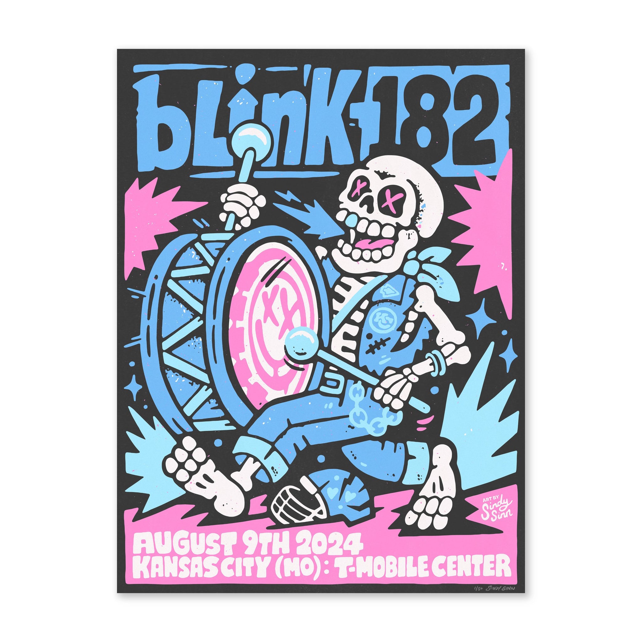 BLINK 182 - 9th Aug 2024 KANSAS CITY 18x24" Poster