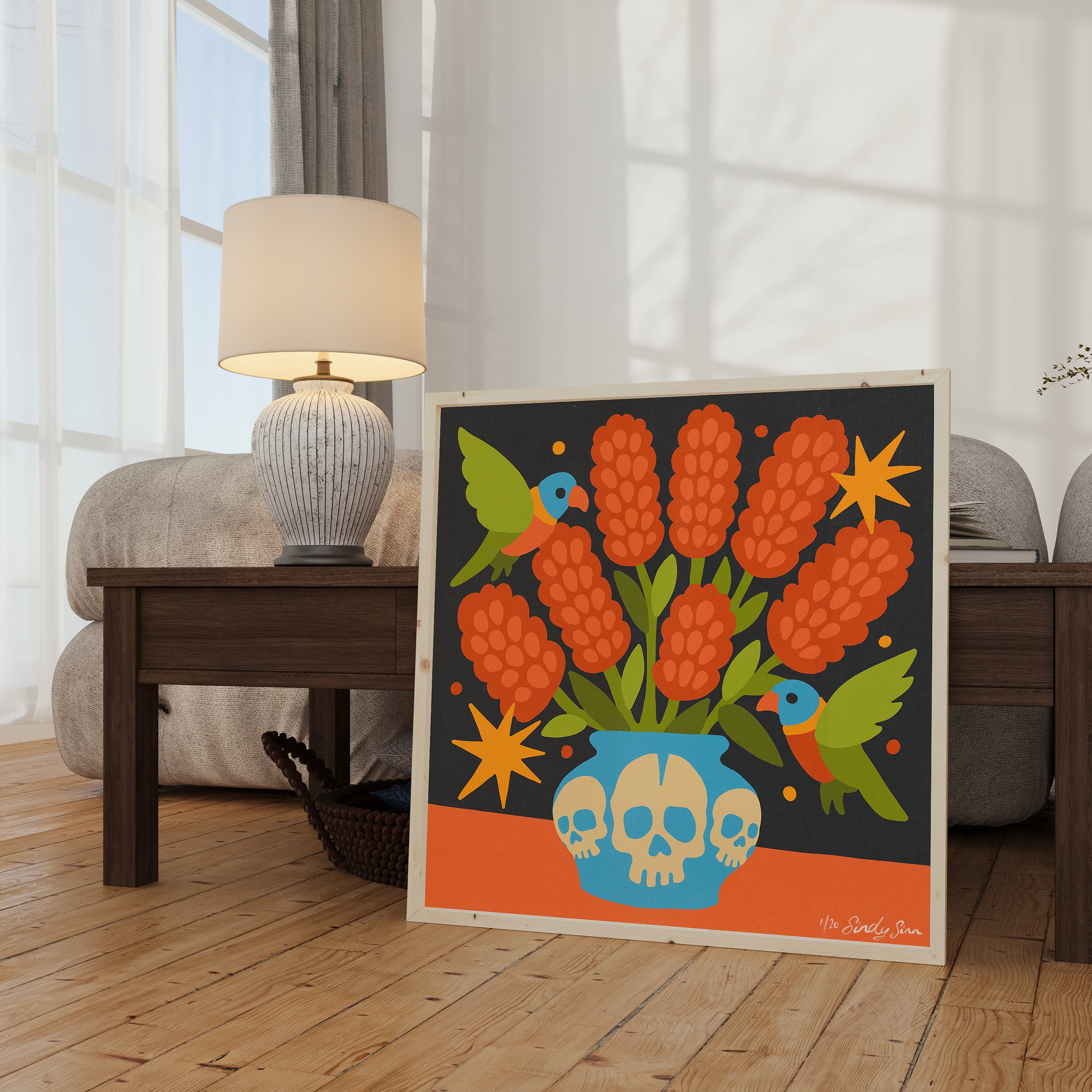 BOTTLEBRUSH - 70 X 70CM PRINT