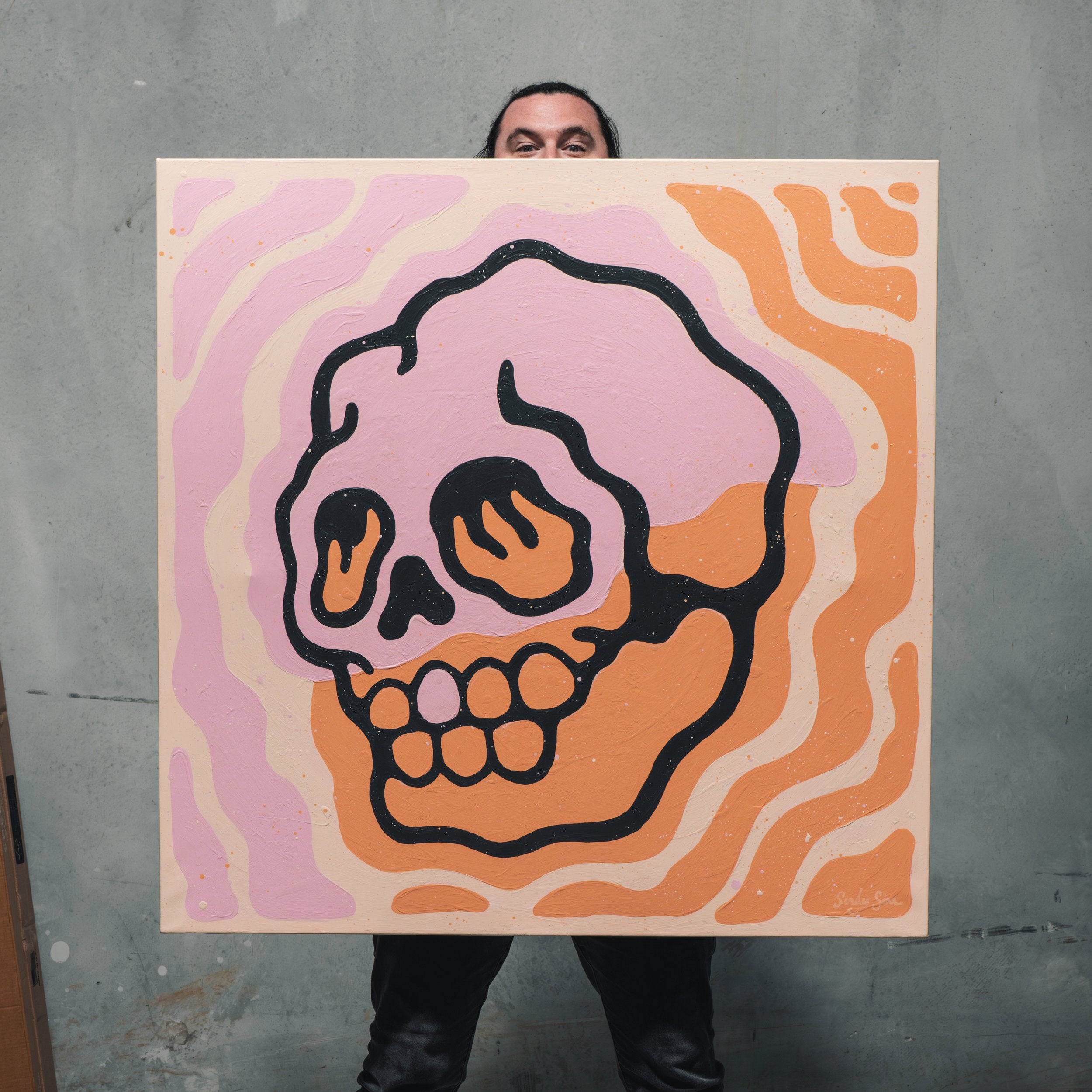 DESERT SKULL - Hand Painted Canvas (Original)