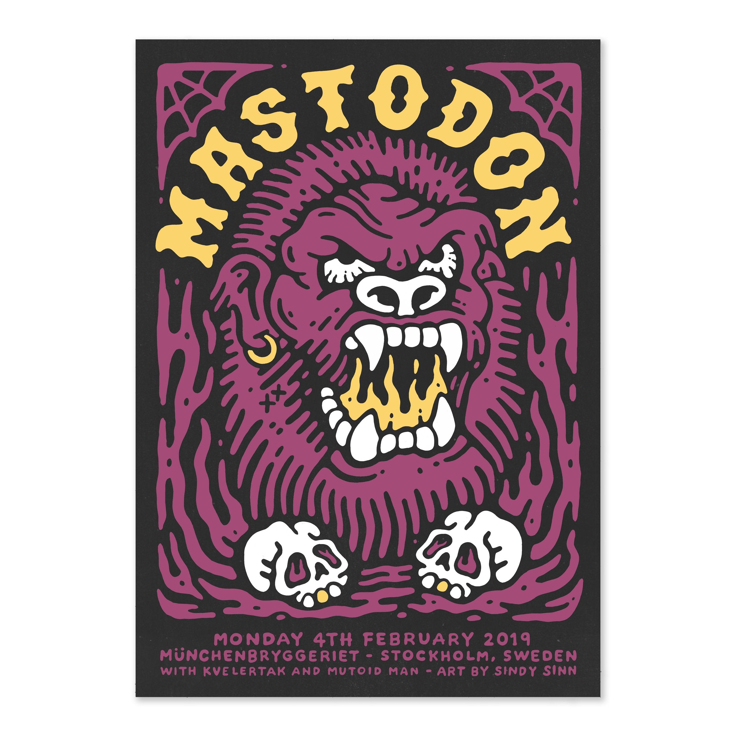 MASTODON - 4th Feb 2019 Stockholm Tour Poster (A2)