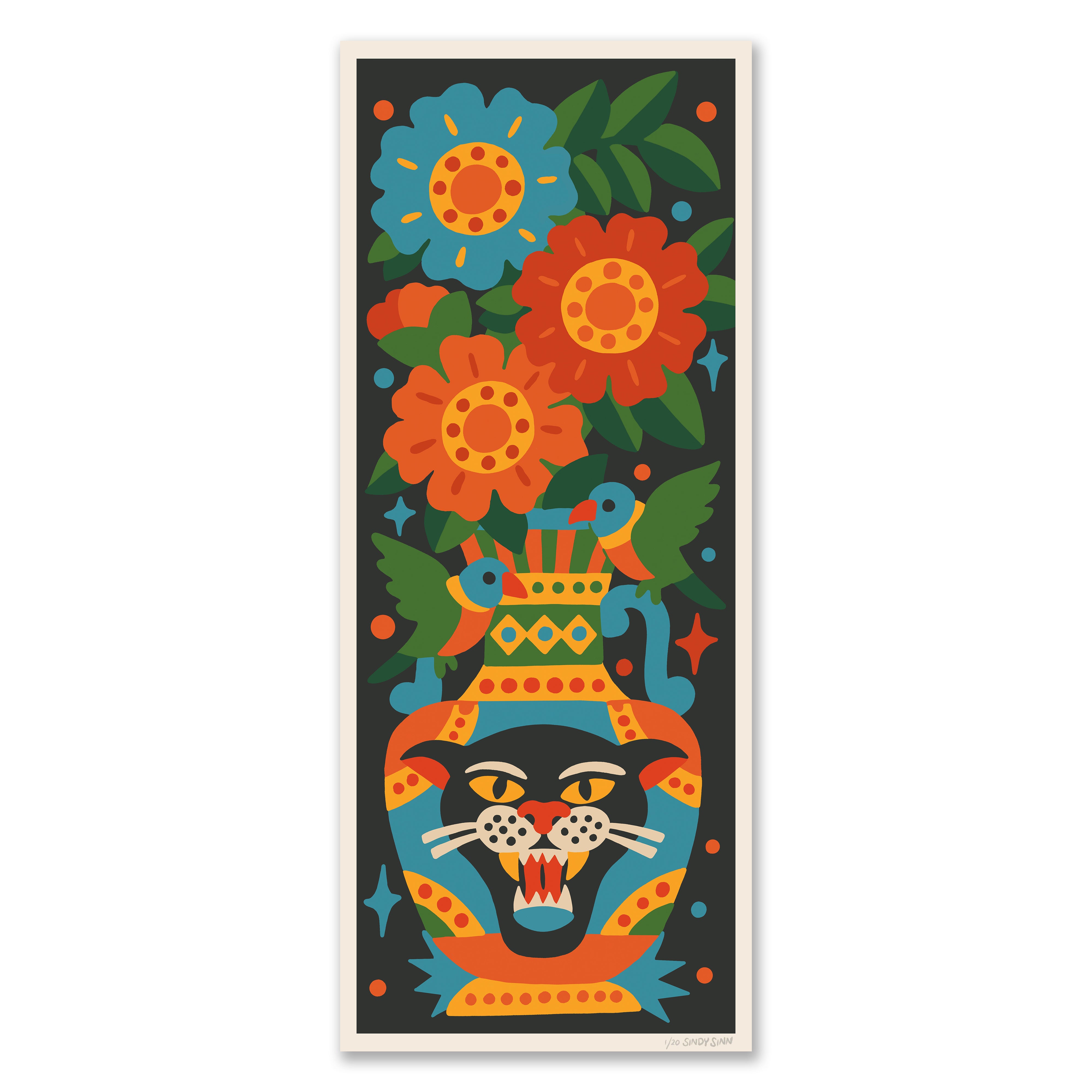 PANTHER POT - 40 X 98CM PRINT