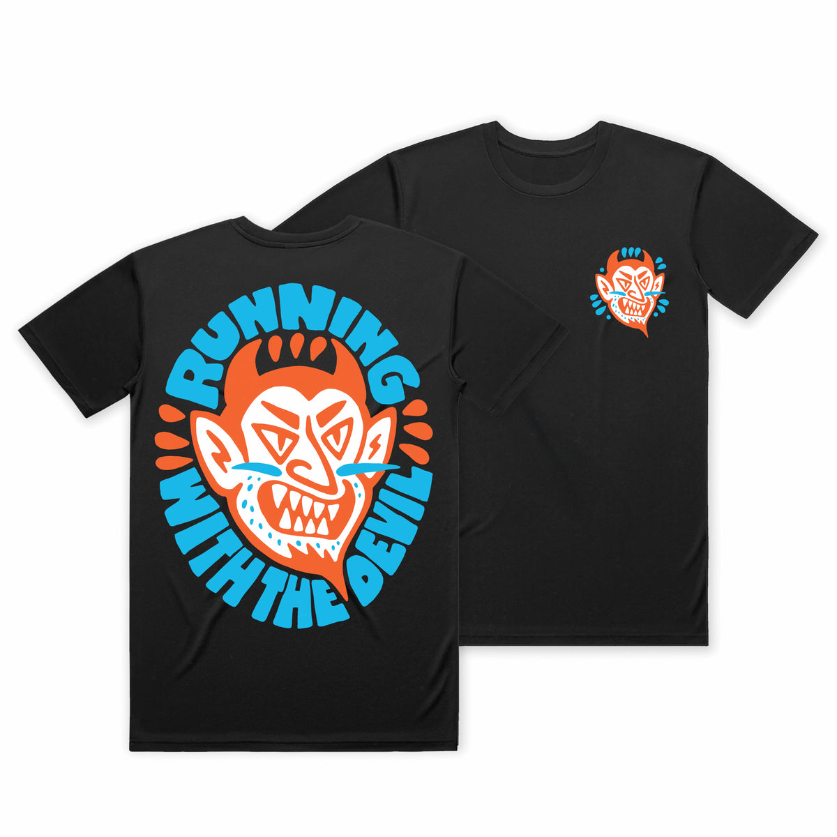 RUNNING WITH THE DEVIL - PRESALE ATHLETIC TEE (BLACK)