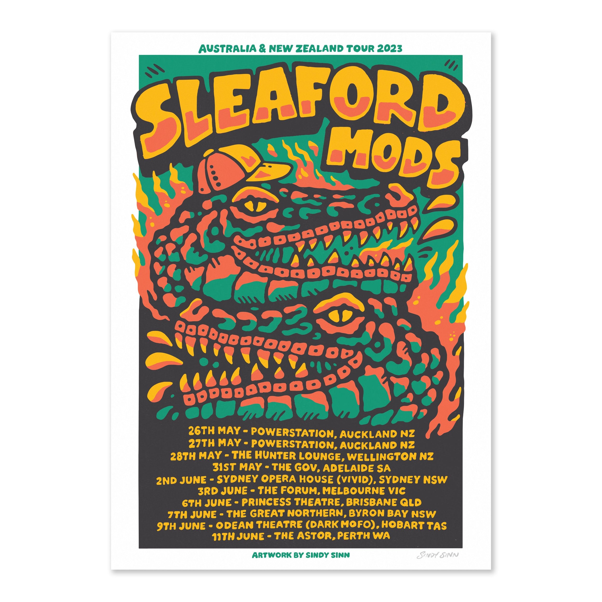 SLEAFORD MODS - 2023 Australian Tour Poster (A2)