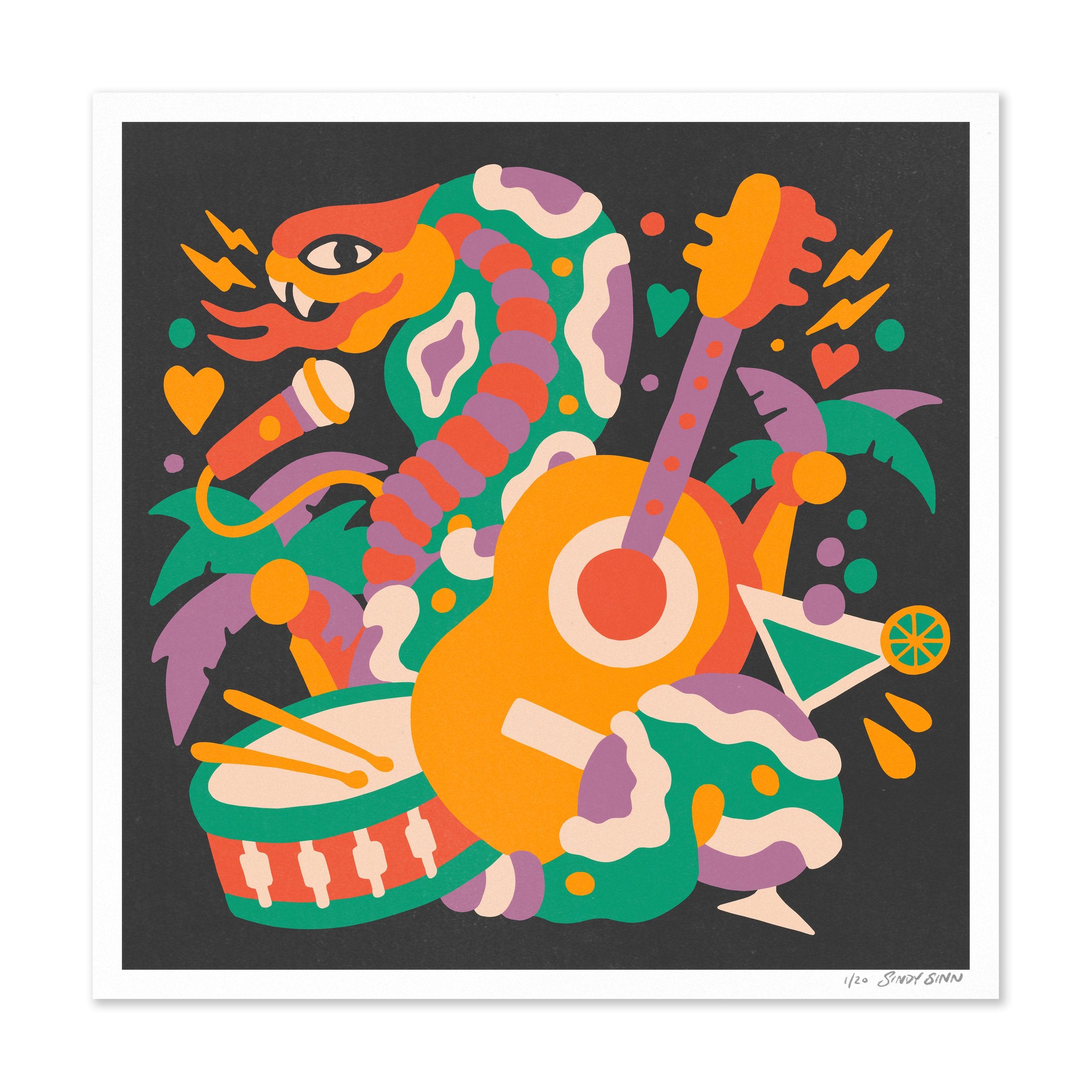 SNAKE CHARMER - 40x40cm GICLEE PRINT