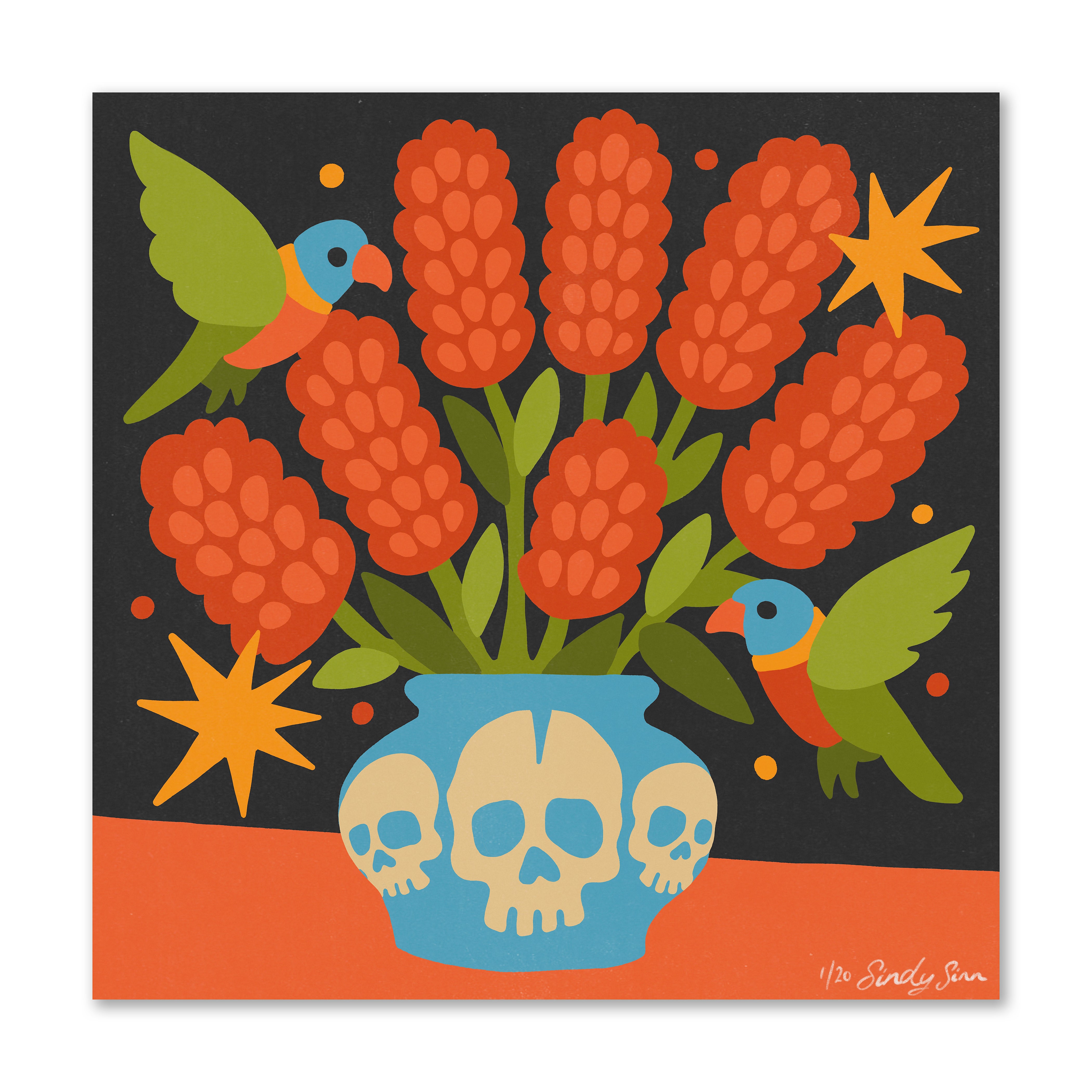 BOTTLEBRUSH - 70 x 70cm PRINT