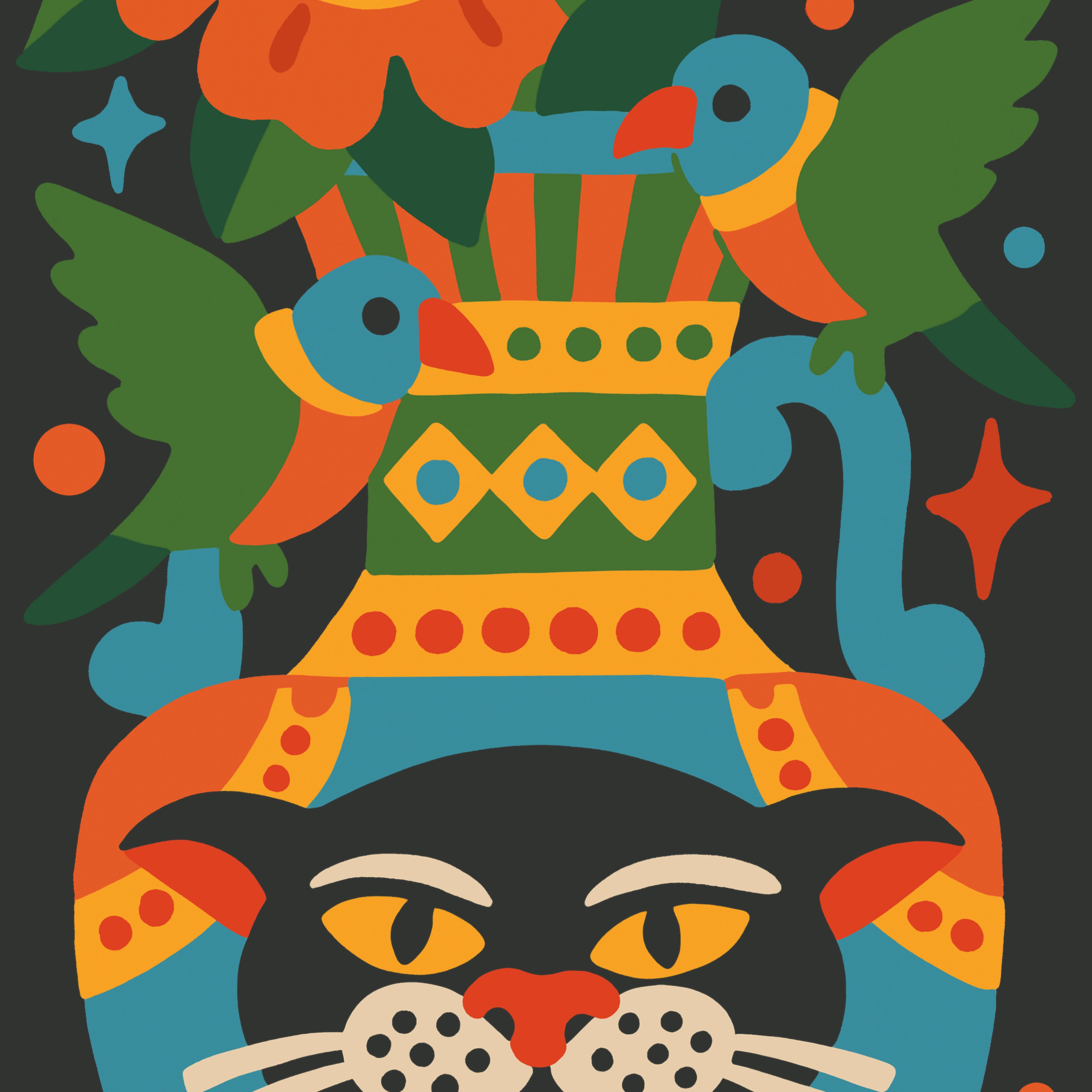 PANTHER POT - 40 X 98CM PRINT