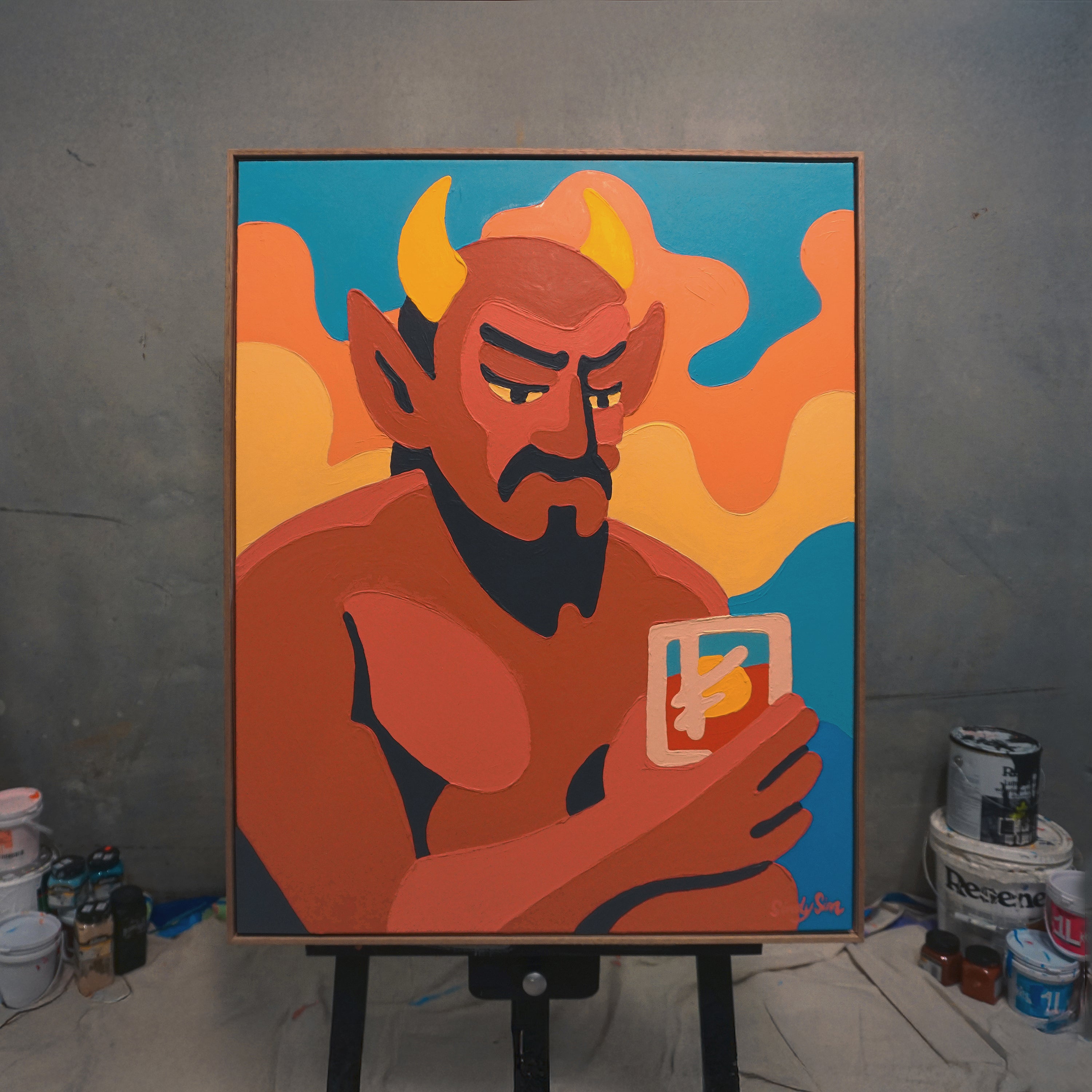 TOUGH DAY IN HELL: Hand-painted Canvas (Original)